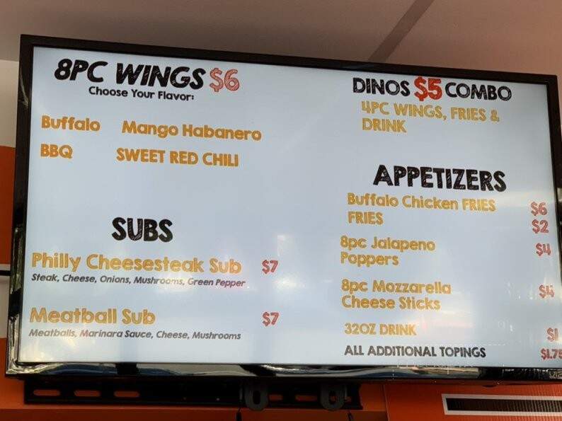 Dino's Pizza Wings Subs - San Bernardino, CA menu_pic