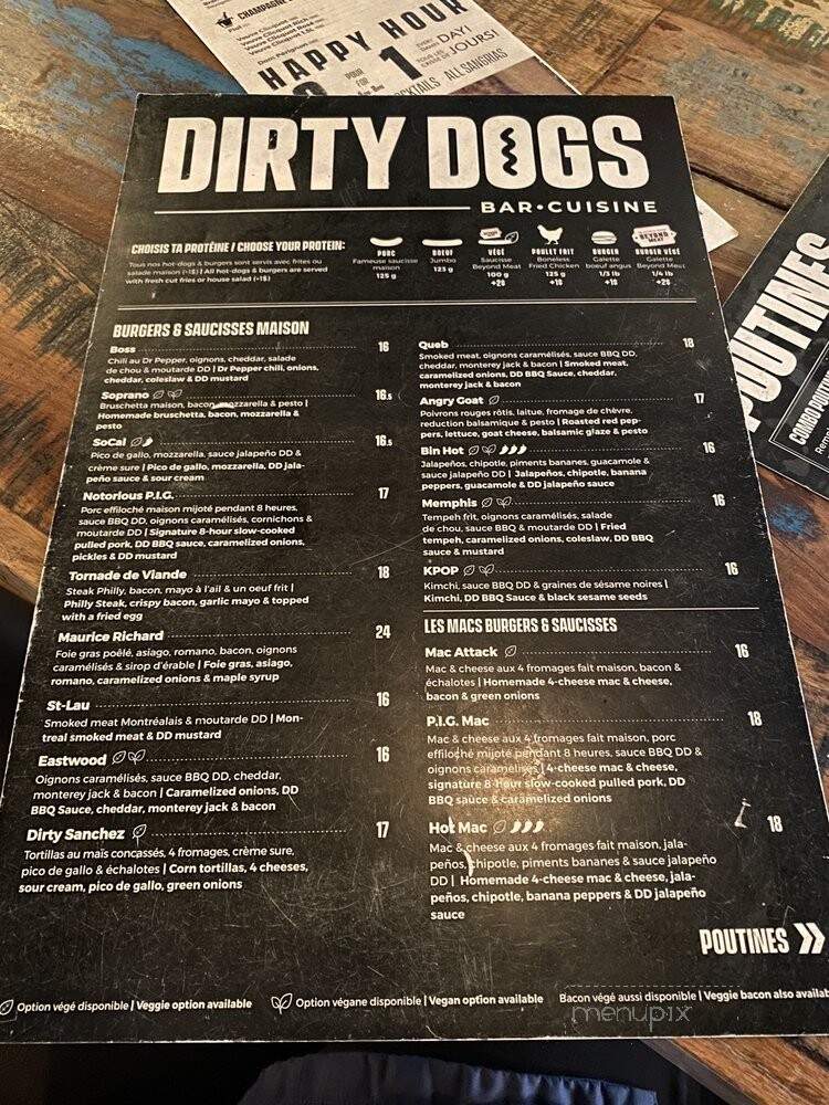 Dirty Dogs - Montreal, QC menu_pic