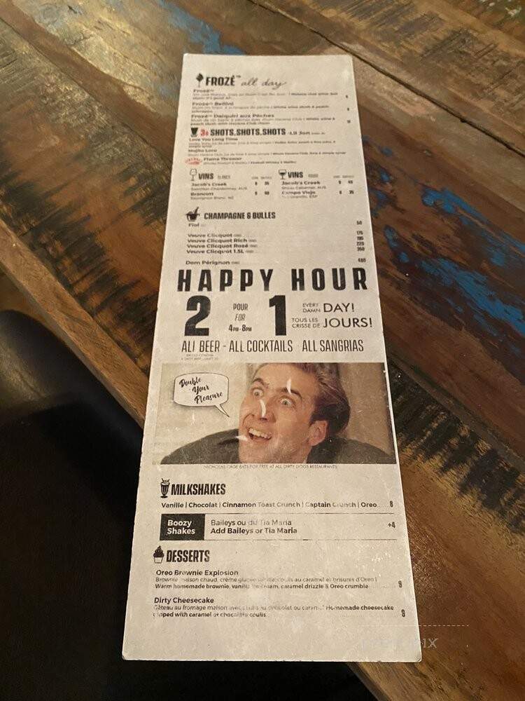 Dirty Dogs - Montreal, QC menu_pic
