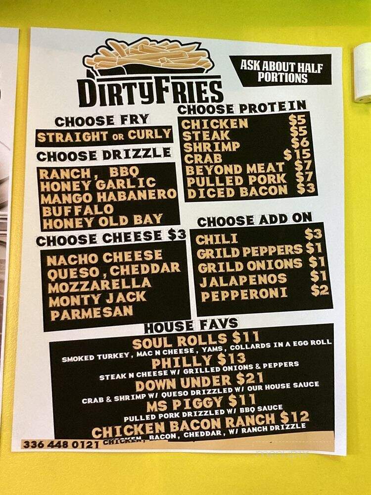 Dirty Fries - Greensboro, NC menu_pic