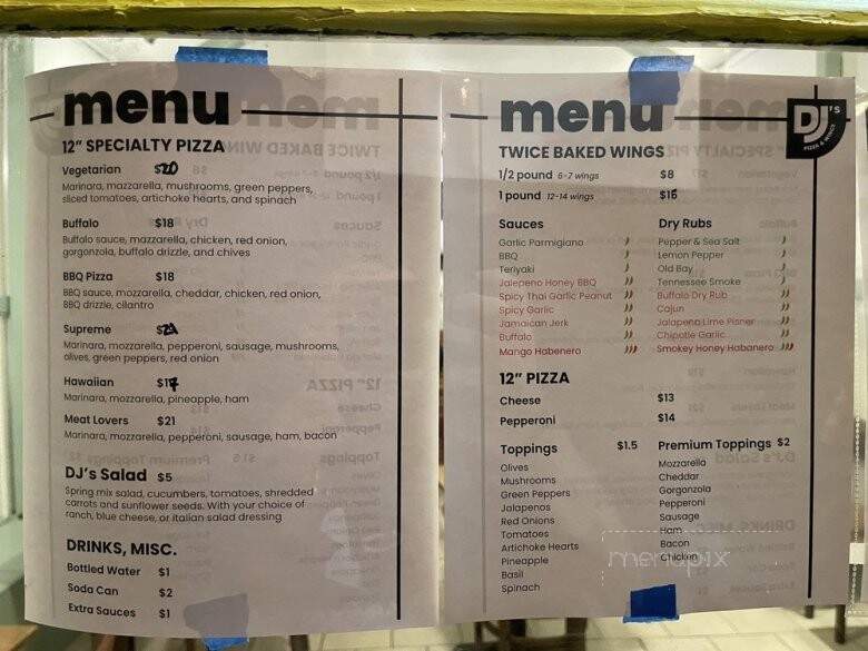 DJ's Pizza and Wings - Pahoa, HI menu_pic