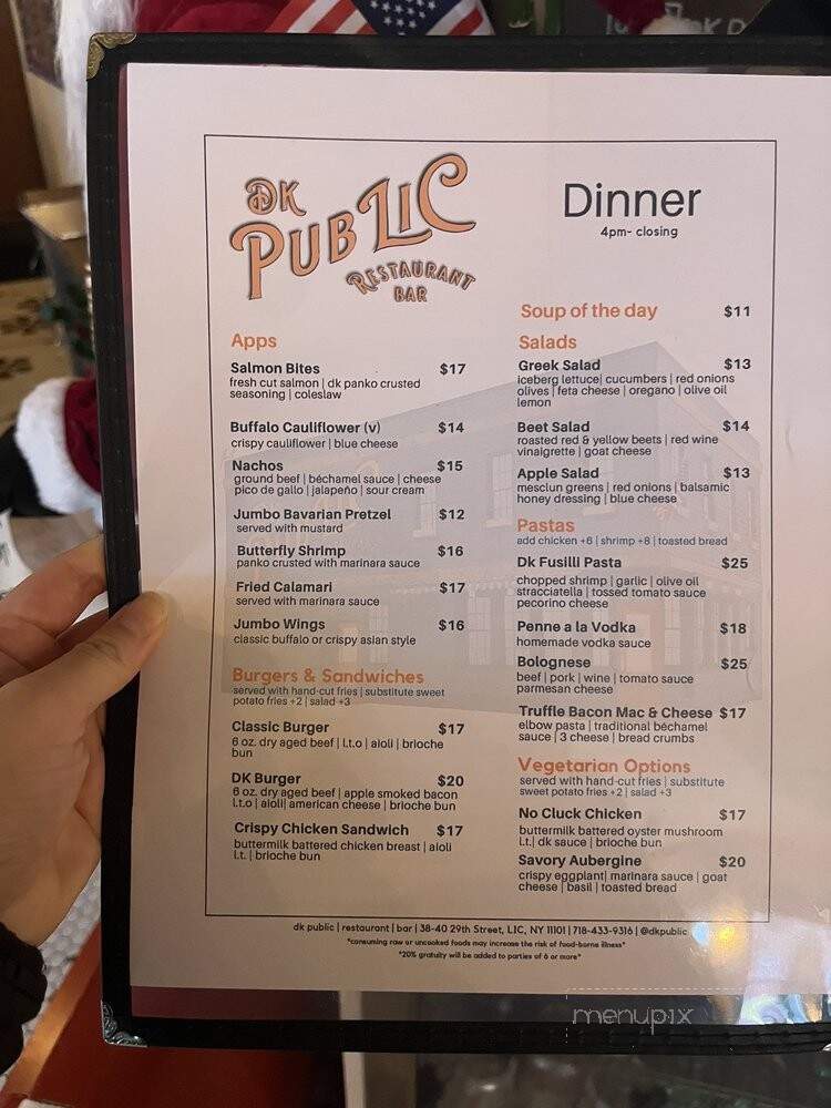 DK PubLIC - Long Island City, NY menu_pic