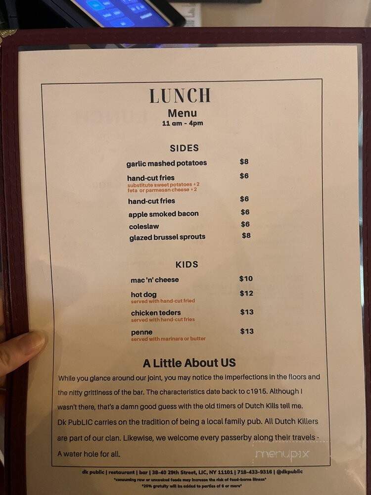 DK PubLIC - Long Island City, NY menu_pic