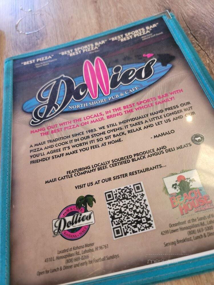 Dollies North Shore Pub & Cafe - Paia, HI menu_pic
