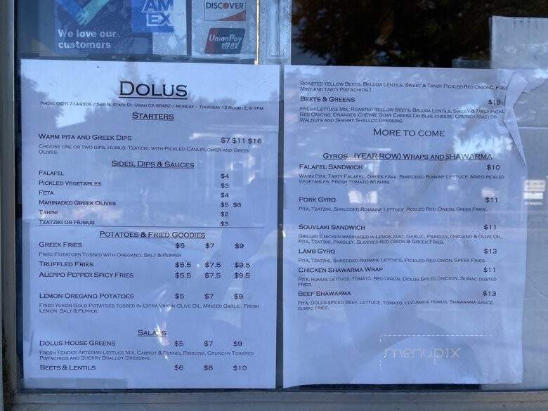 Dolus - Ukiah, CA menu_pic