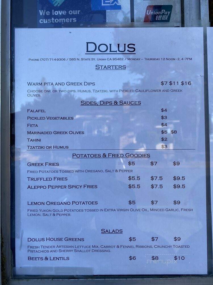 Dolus - Ukiah, CA menu_pic