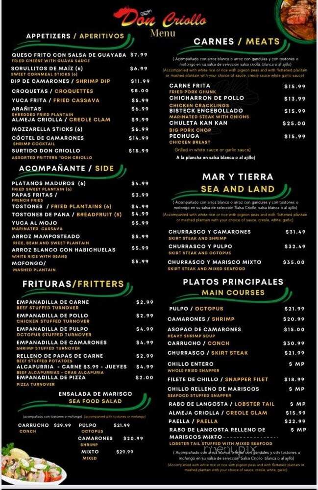 Don Criollo - Haines City, FL menu_pic