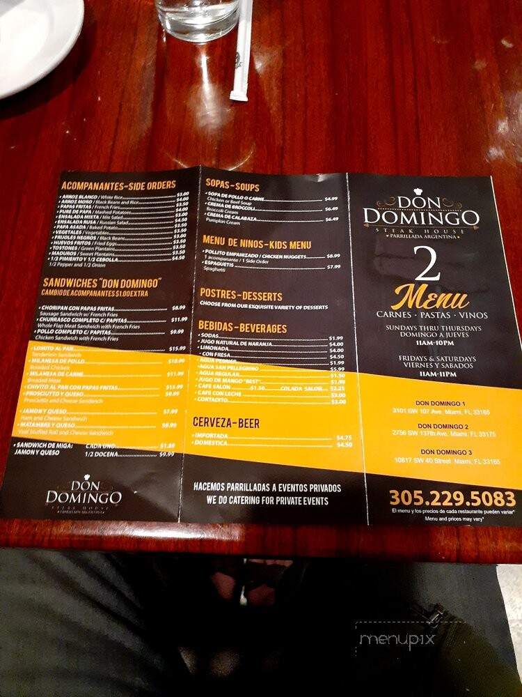 Don Domingo Stay House - Miami, FL menu_pic