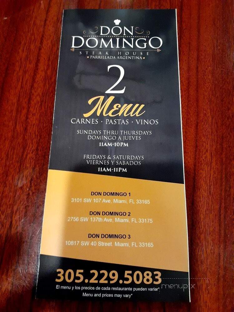 Don Domingo Stay House - Miami, FL menu_pic