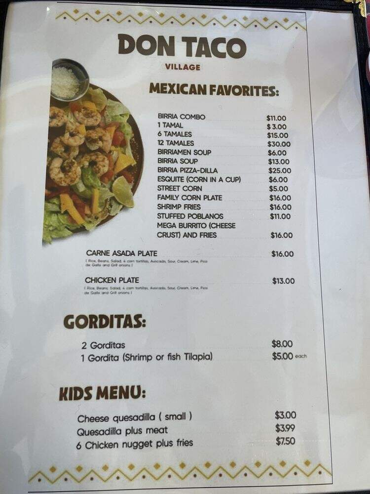 Don Taco Village - Covington, LA menu_pic