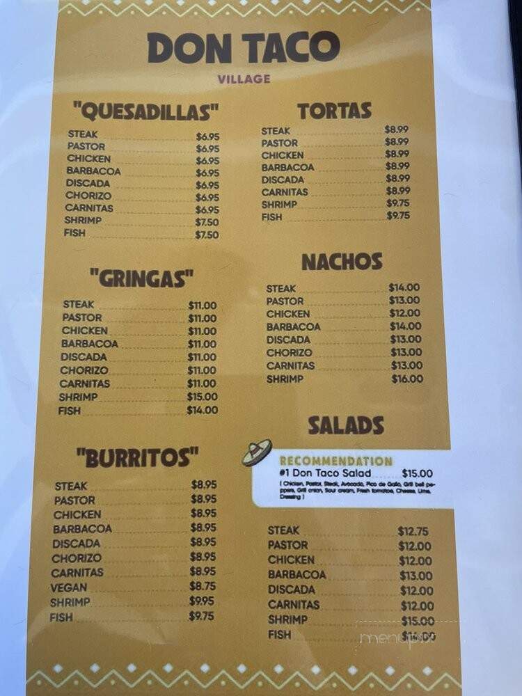 Don Taco Village - Covington, LA menu_pic