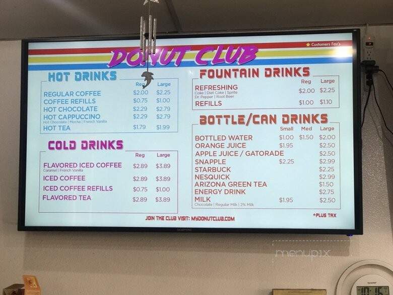 Donut Club - San Dimas, CA menu_pic