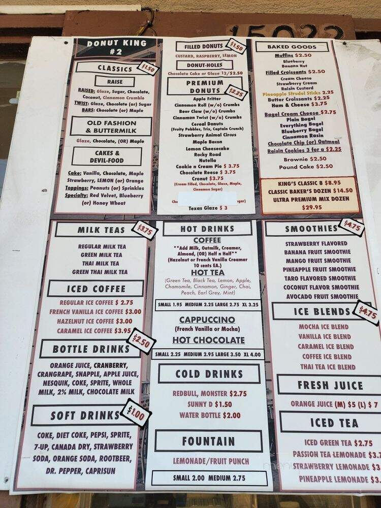 Donut King 2 - Gardena, CA menu_pic