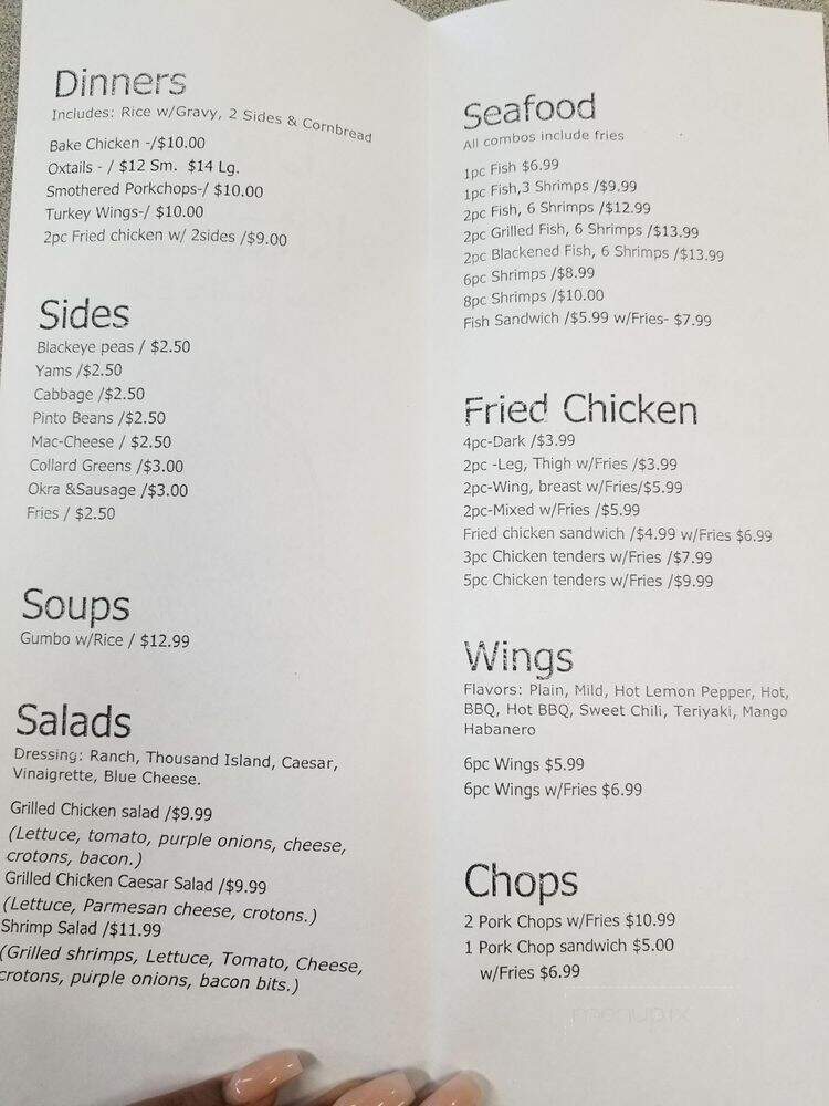 Doris' Kitchen - Houston, TX menu_pic