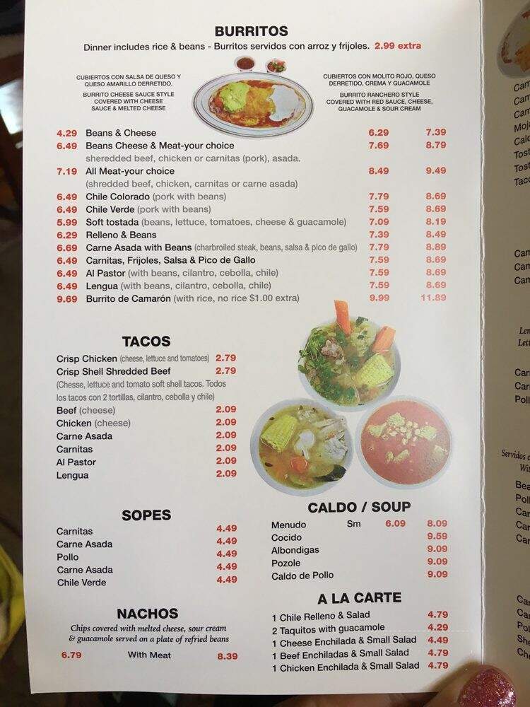 Dos Amigos Cafe - La Mirada, CA menu_pic