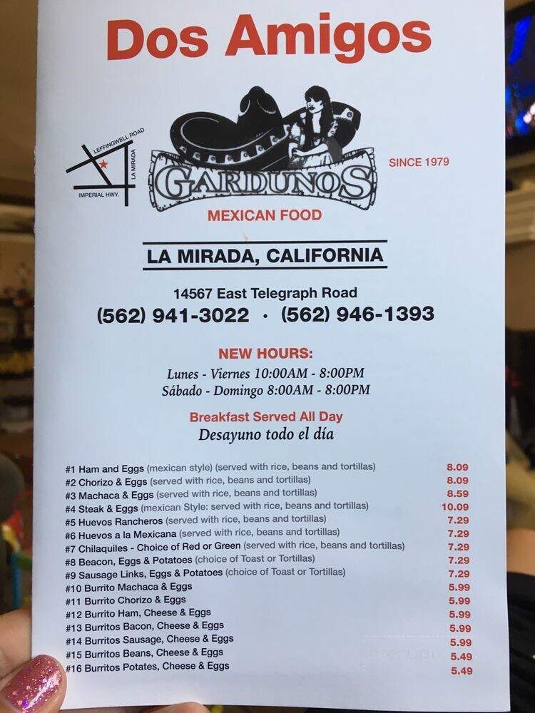 Dos Amigos Cafe - La Mirada, CA menu_pic