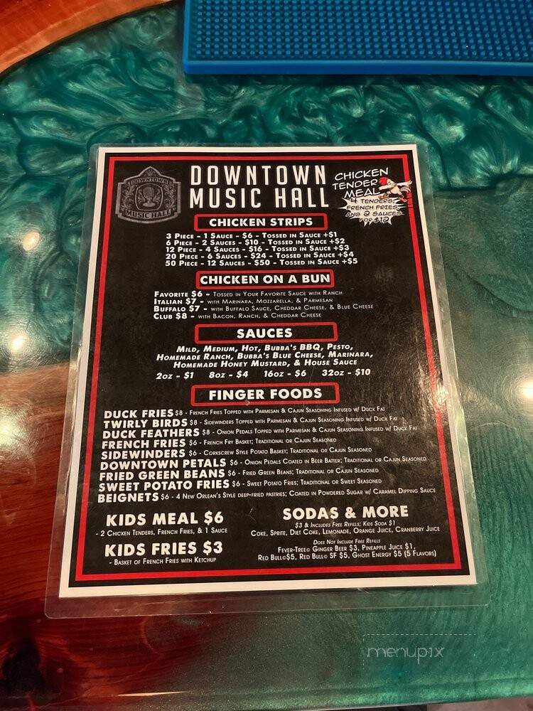 DownTown Music Hall - Fort Walton Beach, FL menu_pic