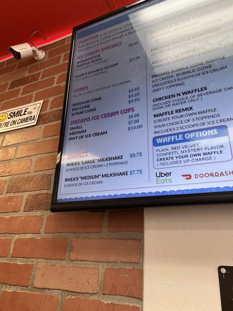 Dreams Ice Cream & Waffles - Valley Stream, NY menu_pic