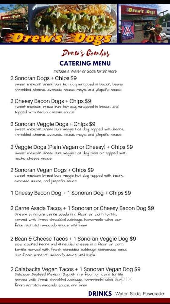 Drew's Dogs - Vail, AZ menu_pic