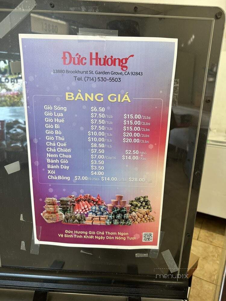 Duc Huong Cha Lua - Garden Grove, CA menu_pic