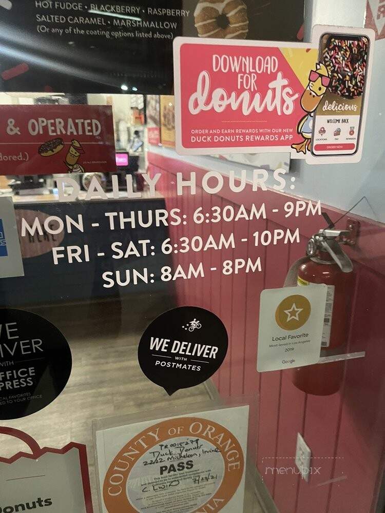 Ducks Donuts - Santa Ana, CA menu_pic