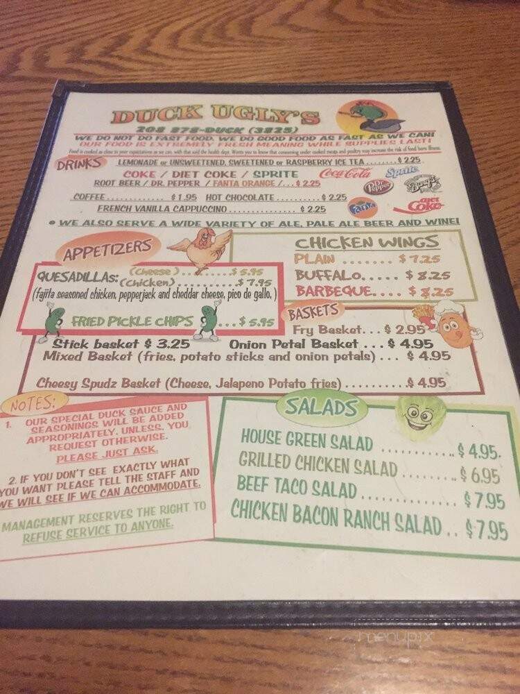 Duck Ugly's Burger & Brew - Burley, ID menu_pic