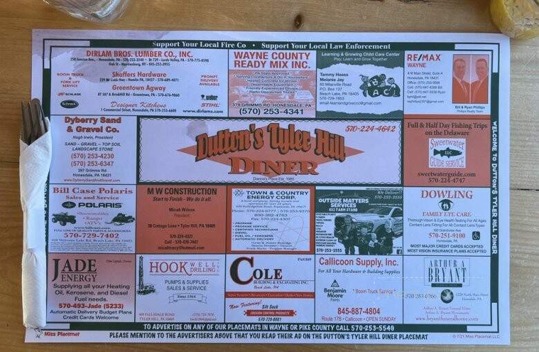 Dianna's Place - Tyler Hill, PA menu_pic