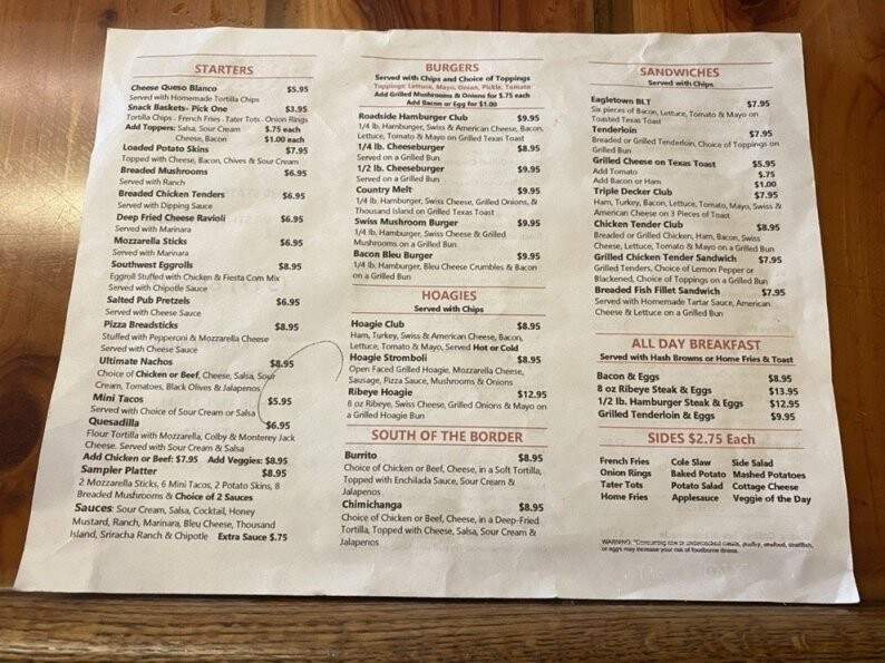 Eagle Town Cafe - Westfield, IN menu_pic