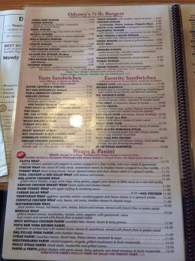 Eastchester Odyssey Restaurant - Eastchester, NY menu_pic