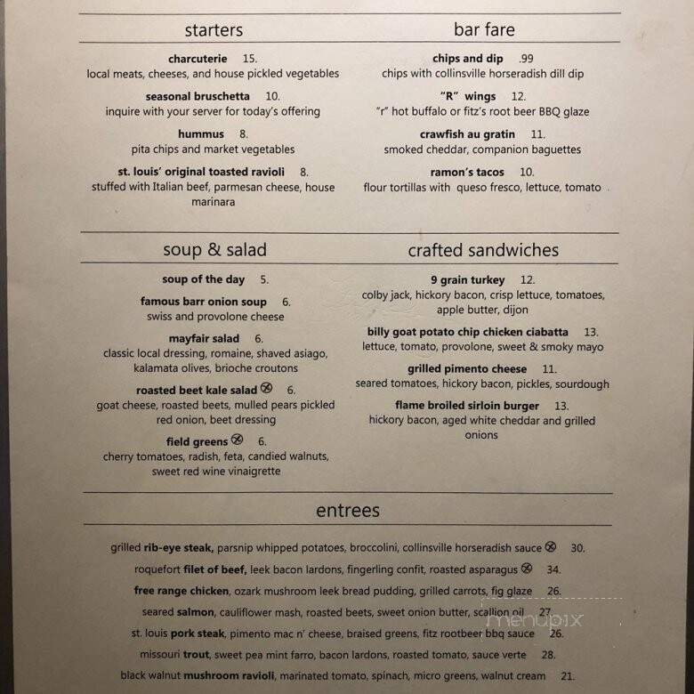 Norah's Crafted Food & Spirits - Berkeley, MO menu_pic