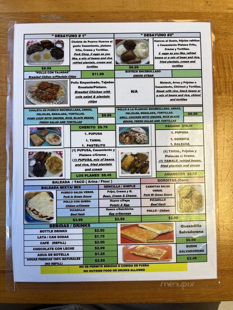 El Arco Pupusas Restaurant - San Marcos, TX menu_pic