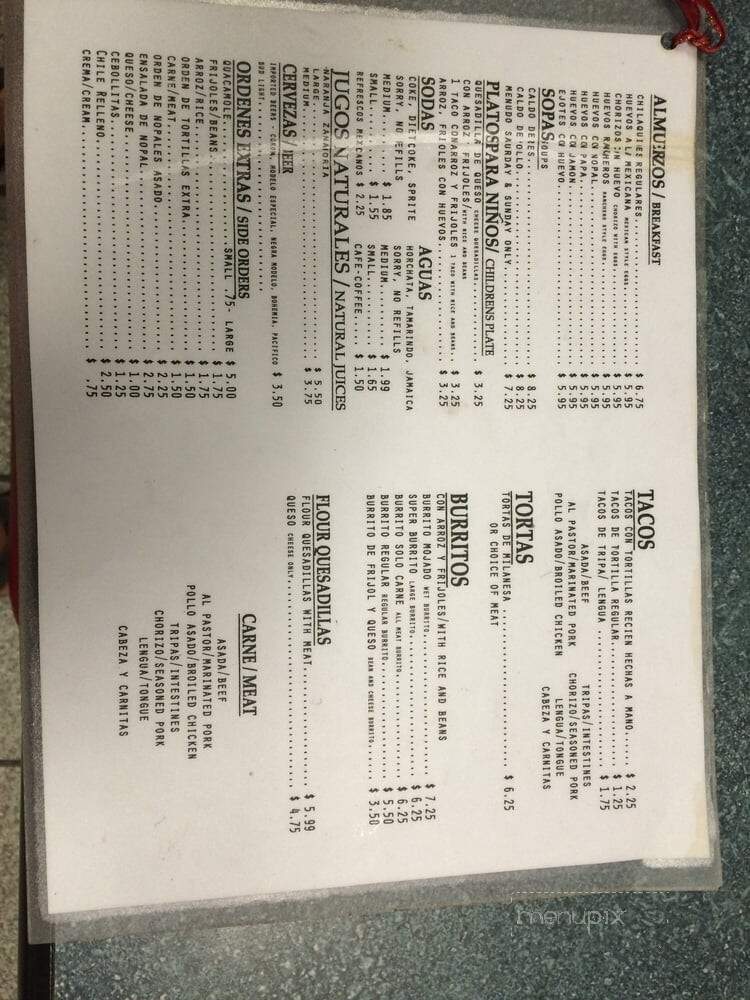 El Azteca Taqueria - Downey, CA menu_pic