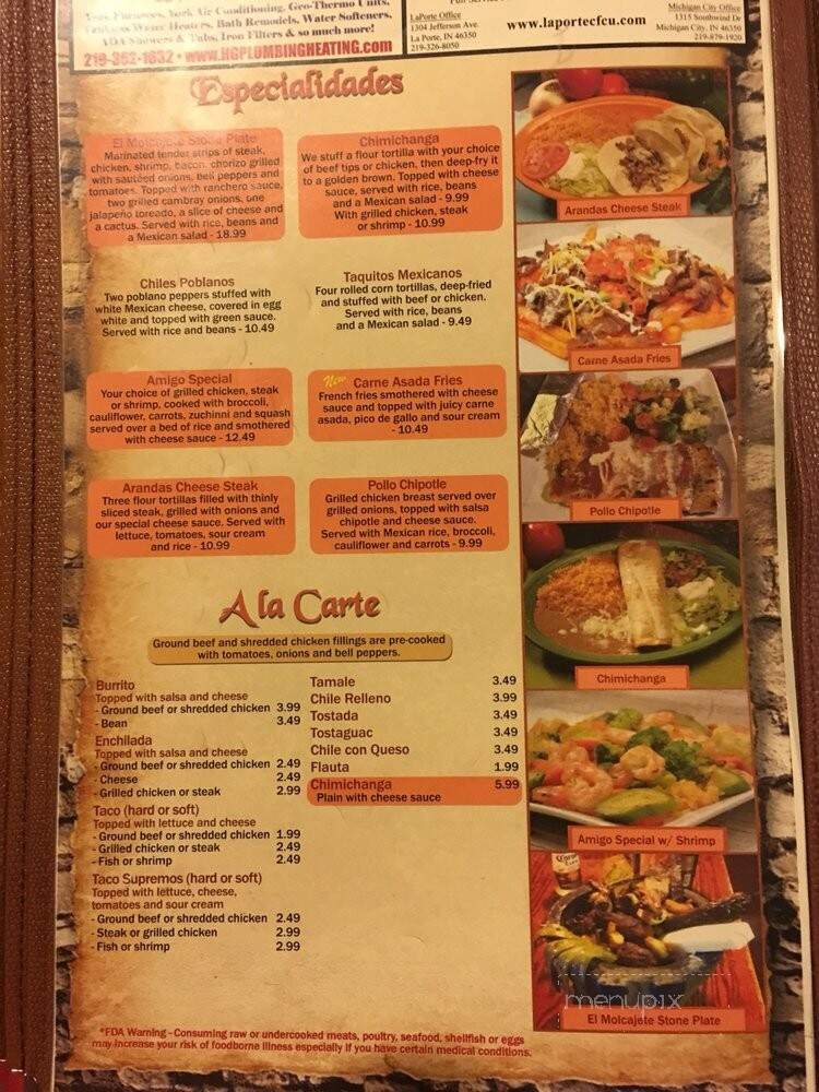 El - La Porte, IN menu_pic