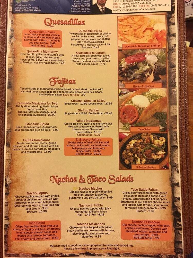 El - La Porte, IN menu_pic