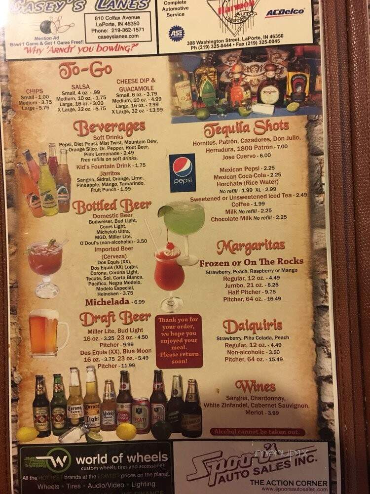 El - La Porte, IN menu_pic