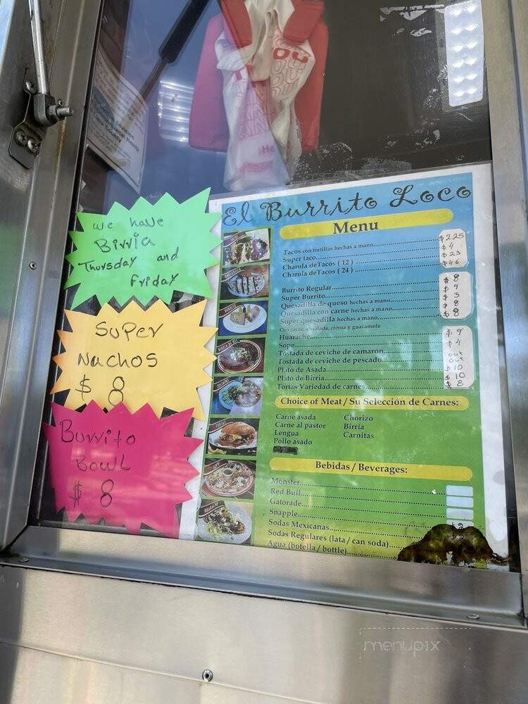 El Burrito Loco Taco Truck - San Jose, CA menu_pic