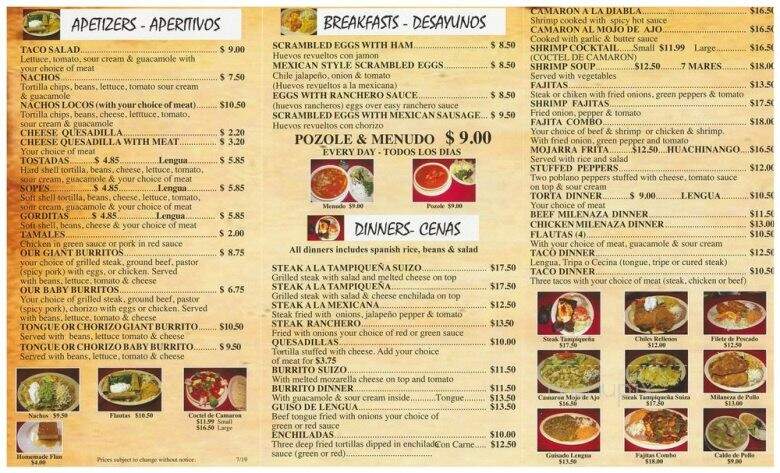 El Burrito Mexanico Real II - Melrose Park, IL menu_pic