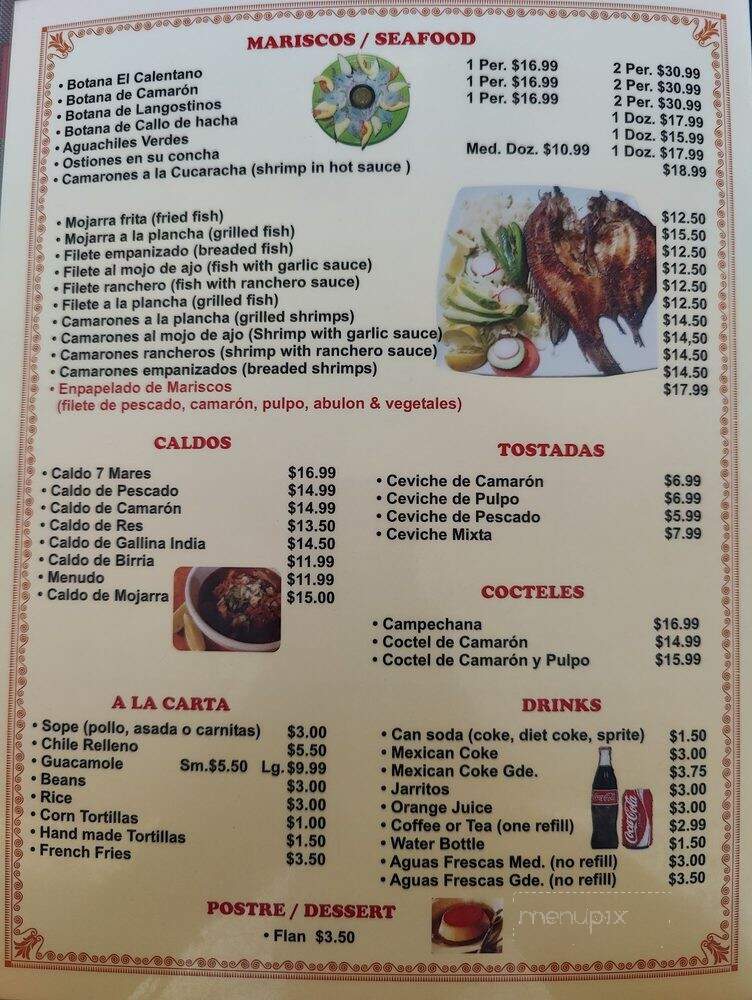 El Calentano - Gardena, CA menu_pic