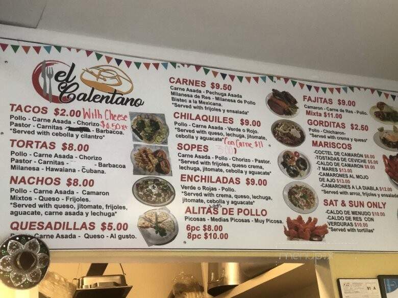 El Calentano - Mableton, GA menu_pic