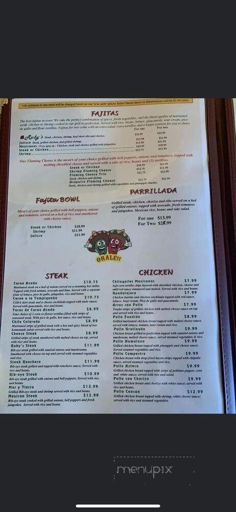 El Camino Real - Albertville, AL menu_pic