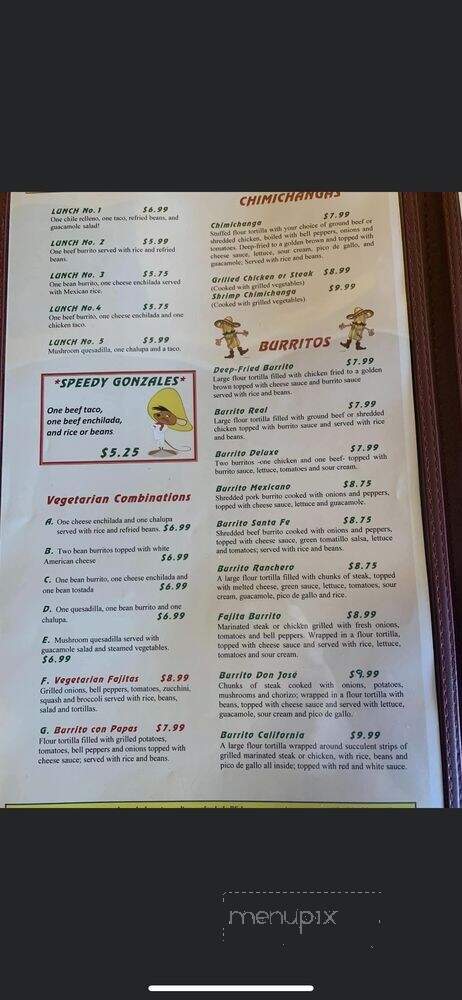 El Camino Real - Albertville, AL menu_pic