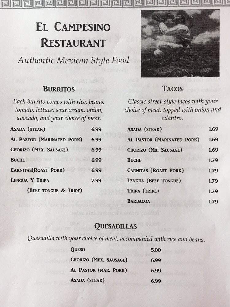 El Campesino Market & Restaurant - Rogers, AR menu_pic