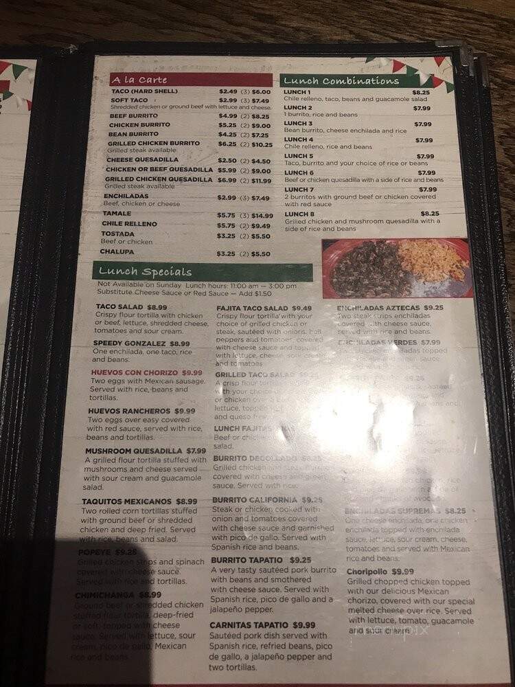 El Cantarito - Gallatin, TN menu_pic