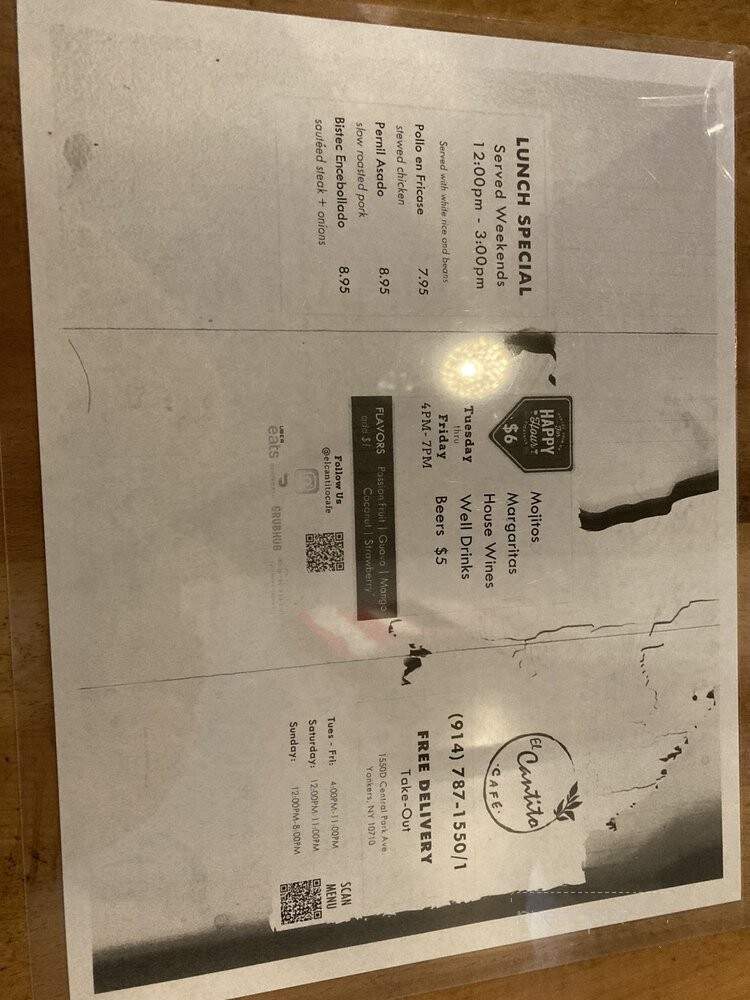 El Cantito Cafe - Yonkers, NY menu_pic