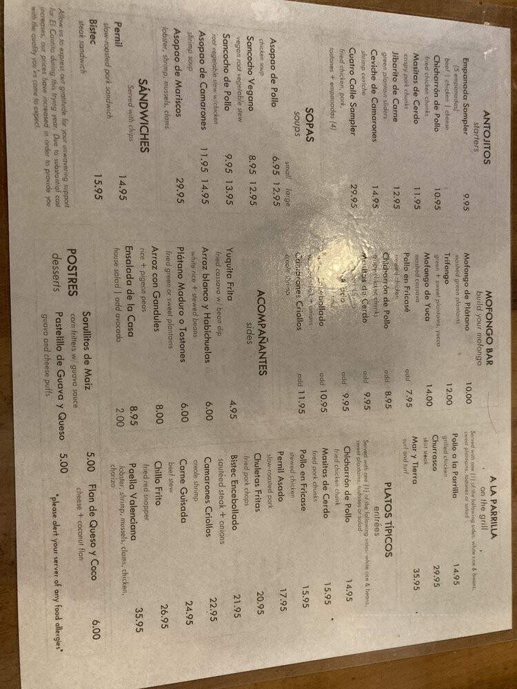 El Cantito Cafe - Yonkers, NY menu_pic