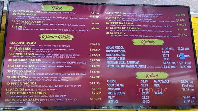 El Castillito Taqueria - Livermore, CA menu_pic