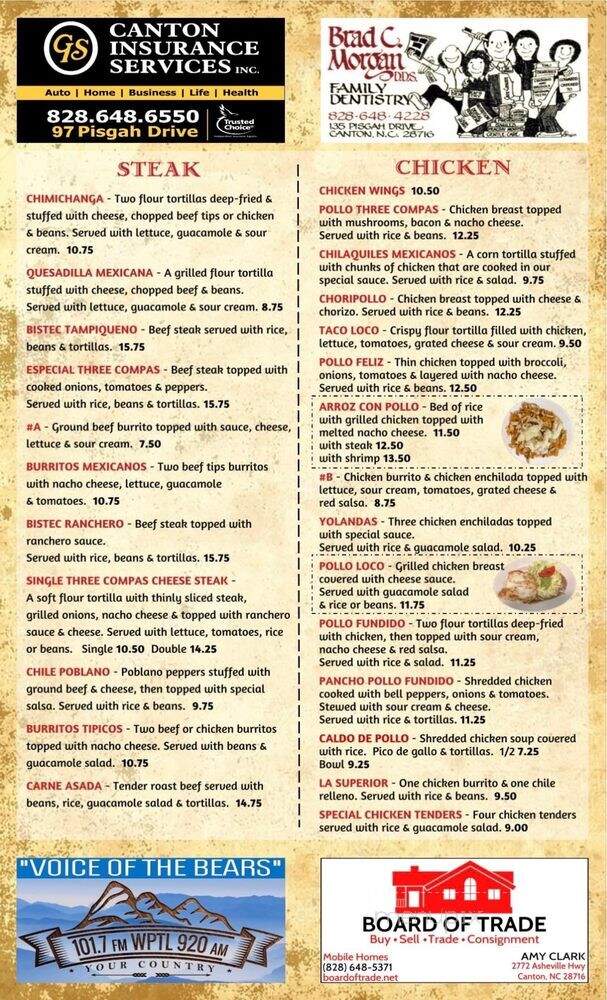 El Chapala - Canton, NC menu_pic