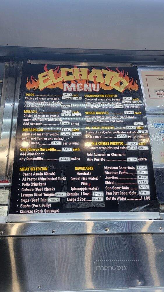 El Chato Tacos - Hollywood, CA menu_pic