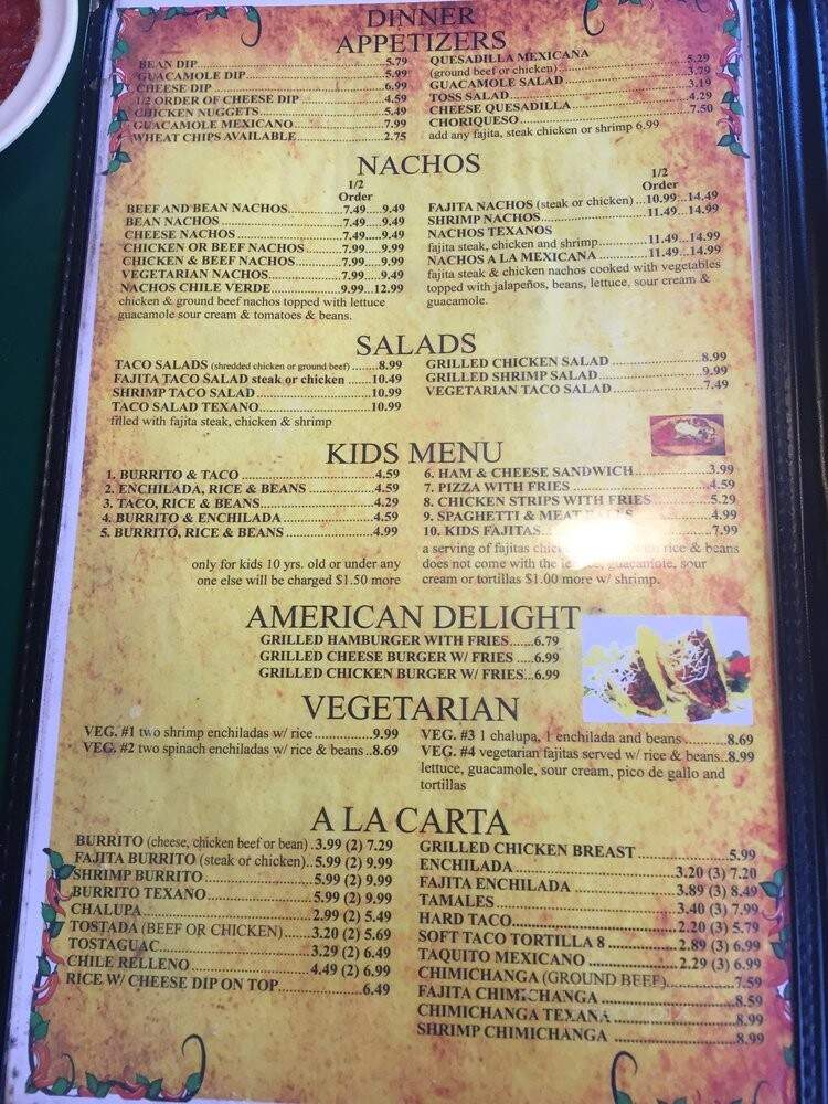 El Chile Verde Mexican Restaurant - Monroe, LA menu_pic