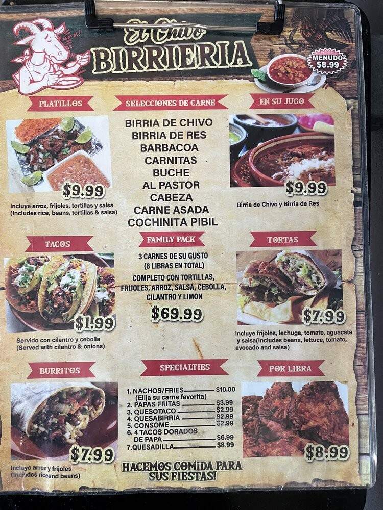 El Chivo - La Puente, CA menu_pic